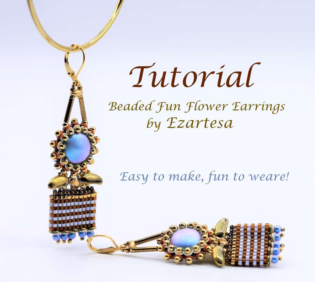 aries zodiac sign jewelry tutorials fun flower beading tutorial. I designed gorgeous fun flower earrings beading tutorial inspired by Aries zodiac sign color palette.