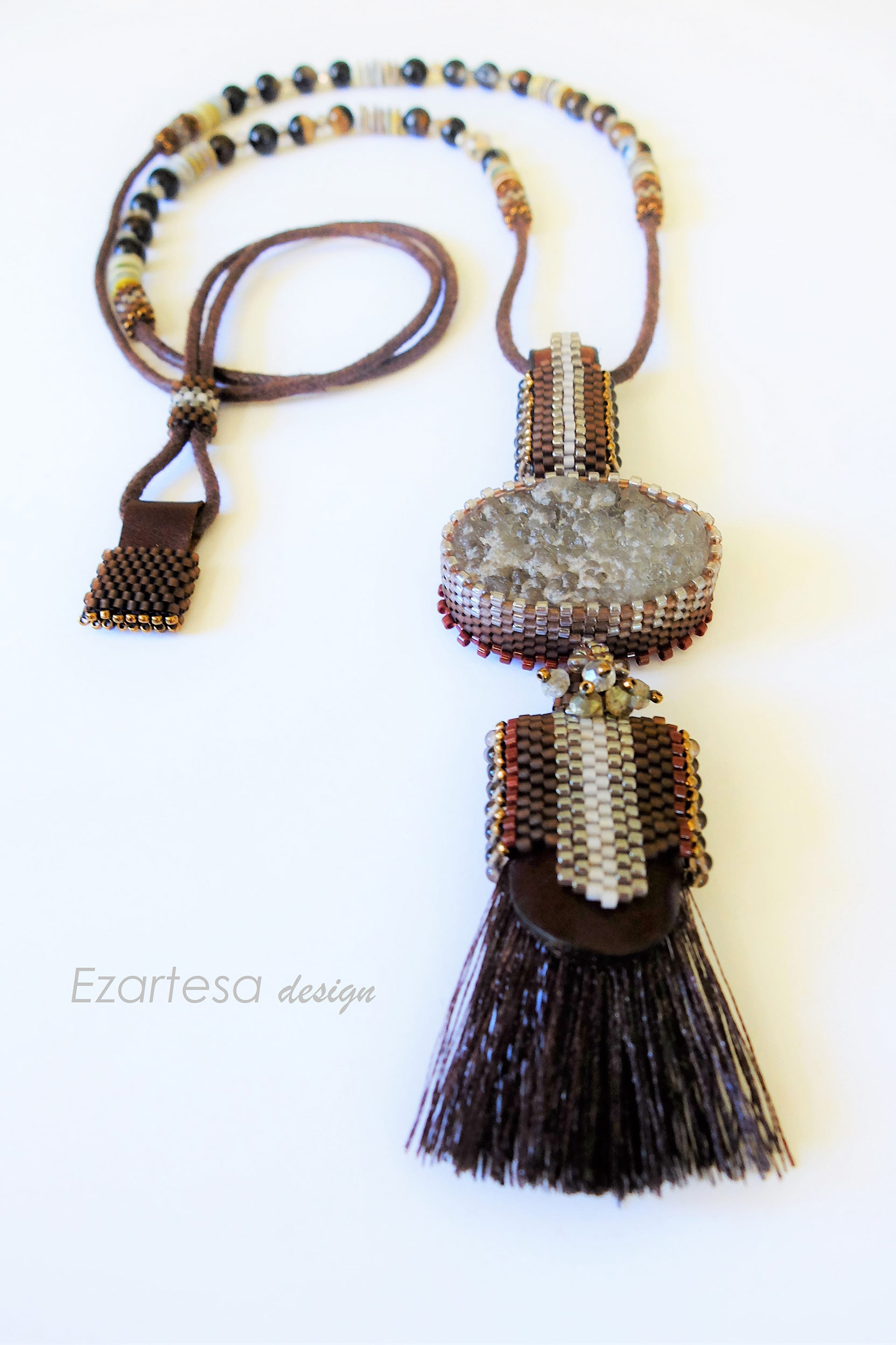 beaded-druzy-smoky-quartz-gemstone-necklace