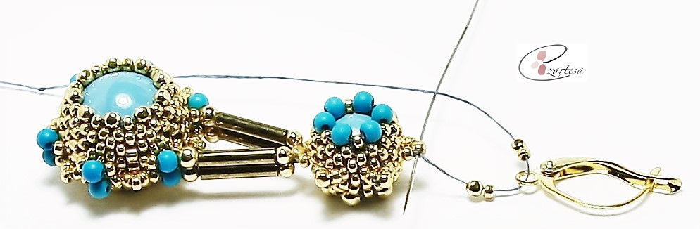 Beaded Turquoise Pearl Dangle Earrings Tutorial